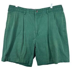 Polo Golf Mens Shorts Sz 38 Kelly Green Pleated Chino Cotton Preppy Athleisure